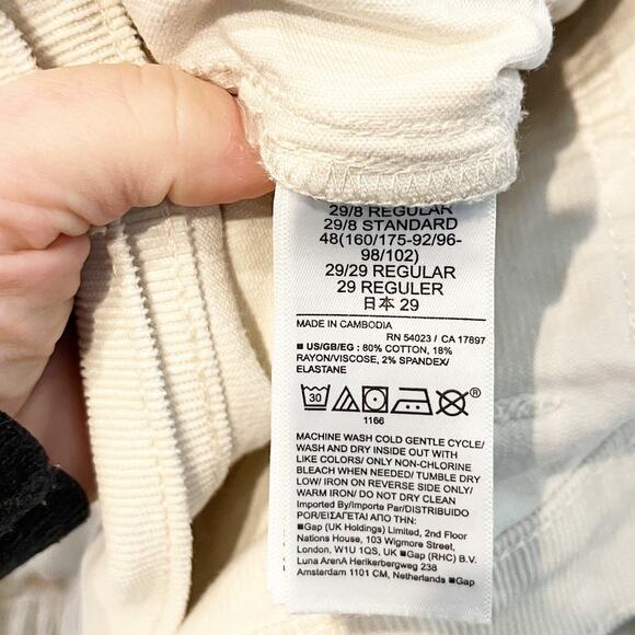 GAP High Rise '70s Flare Patch Pocket Corduroy Pants Birch Cream 8 - Picture 5 of 5